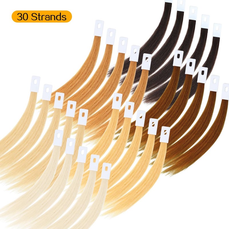 RINBOOOL Hair Swatches for Testing Color, 6 Different Levels, Sample Kit for Salon, Natural Remy Human Hair, 8 Inch 30 Pieces per Pack - Image 3